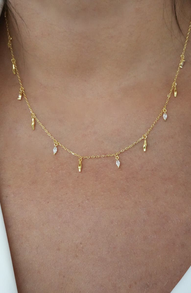 Argento Vivo Sterling Silver Molten Charm Necklace, Alternate, color, Gold