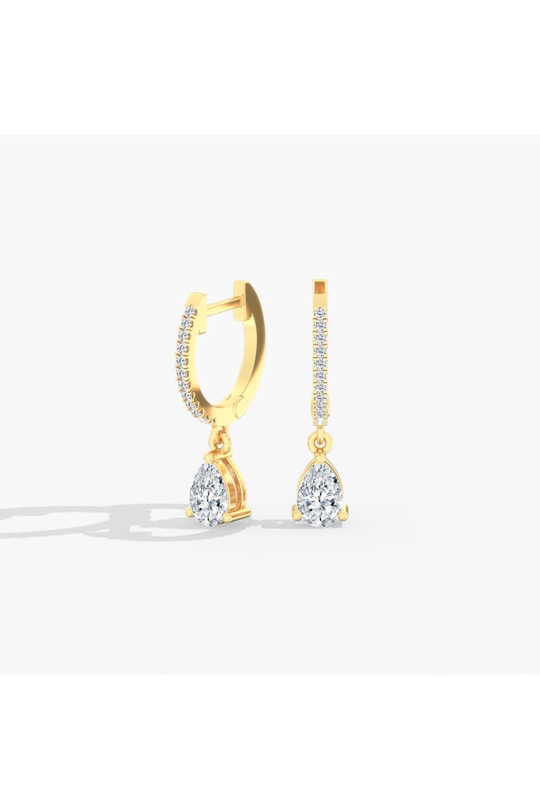 Pear Droplet Hoop Lab Diamond in 14K Gold, Main, color, Yellow Gold