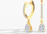 Everlee Pear Droplet Hoop Lab Diamond in 14K Gold