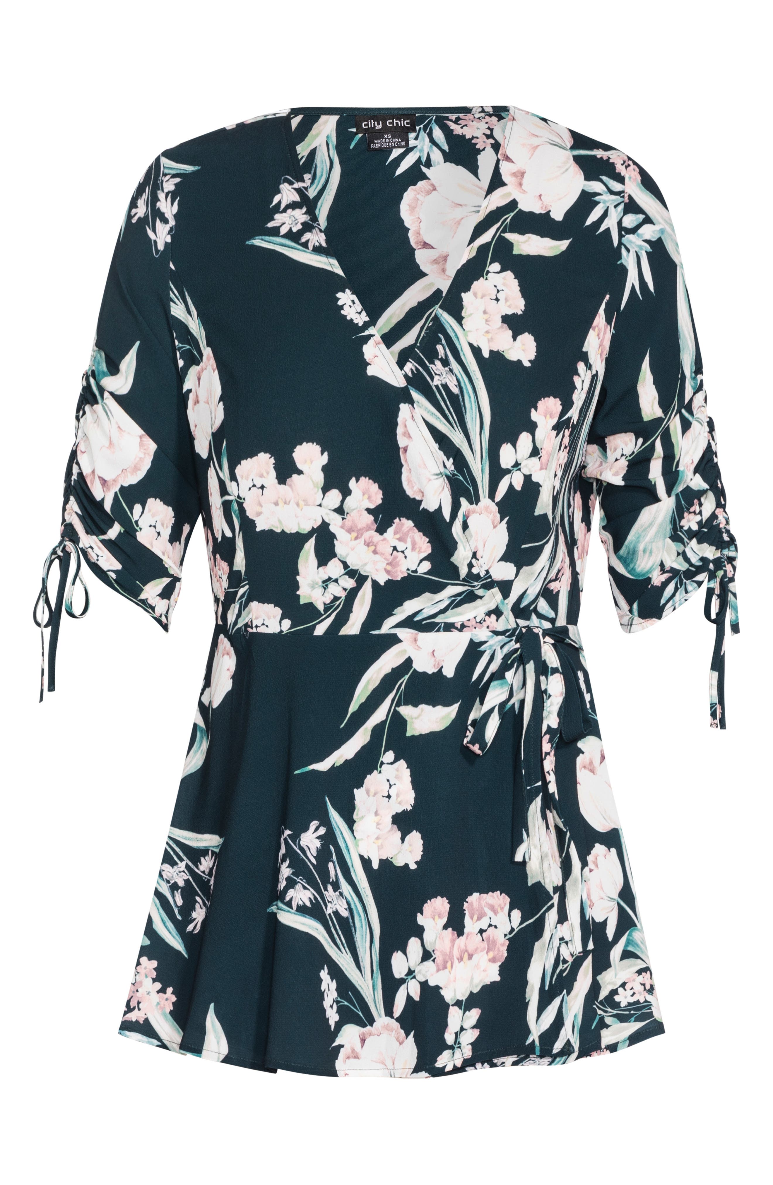 City Chic Fresh Fields Wrap Top (Women) | Nordstromrack