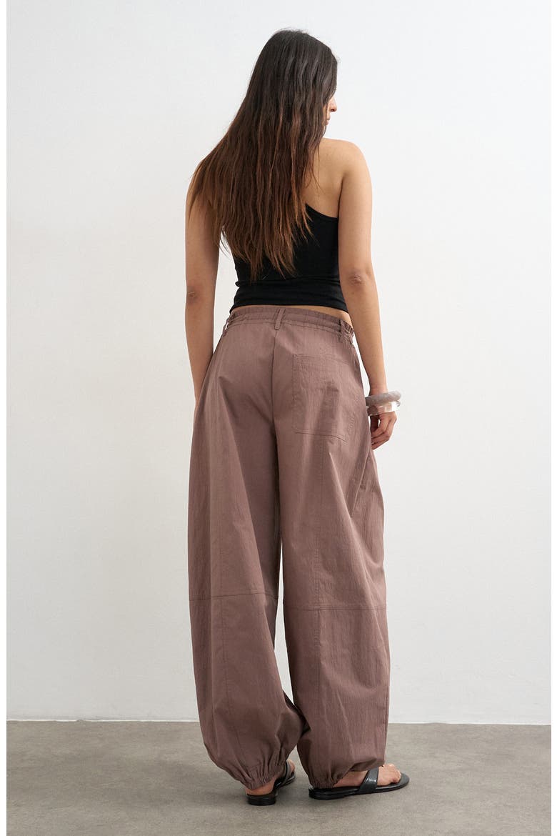 Tie Waist Elastic Cuff Pants, Alternate, color, BROWN
