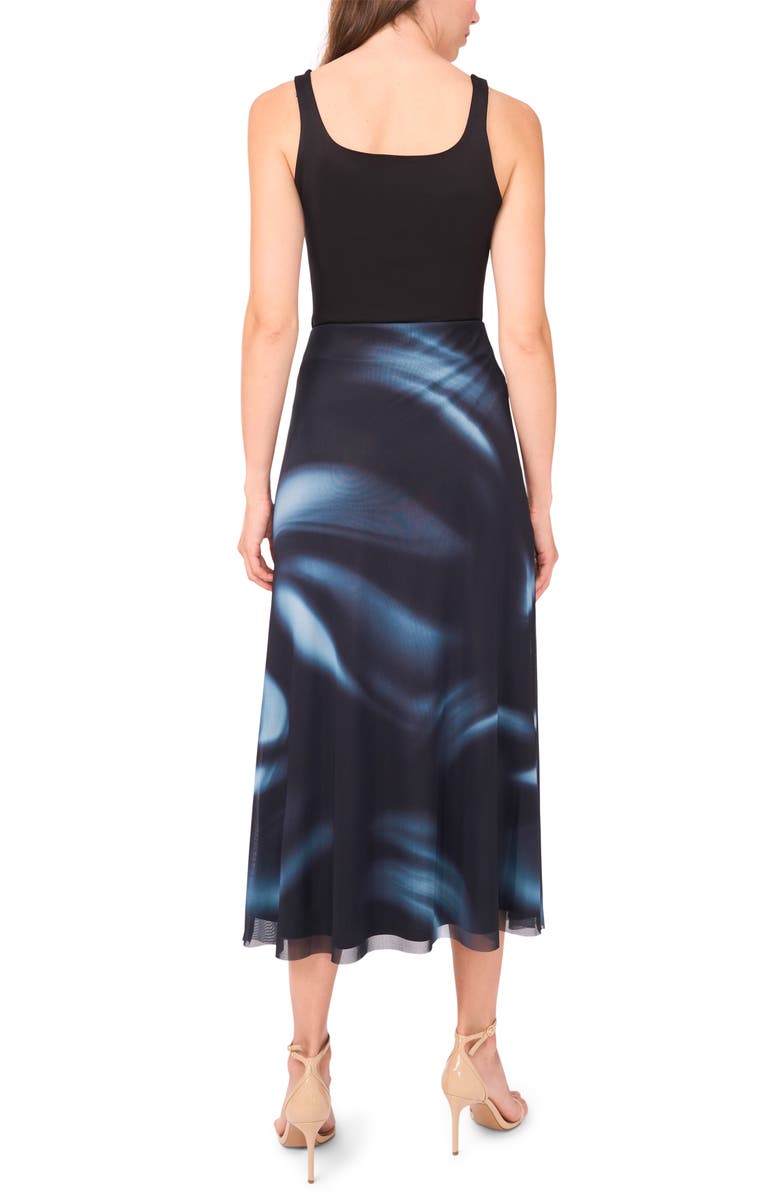 Halogen<sup>®</sup> Blur Print Mesh Maxi Skirt, Alternate, color, Rich Black