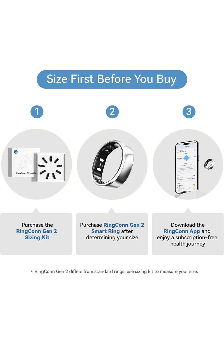 RingConn Sizing Kit, Alternate, color, White