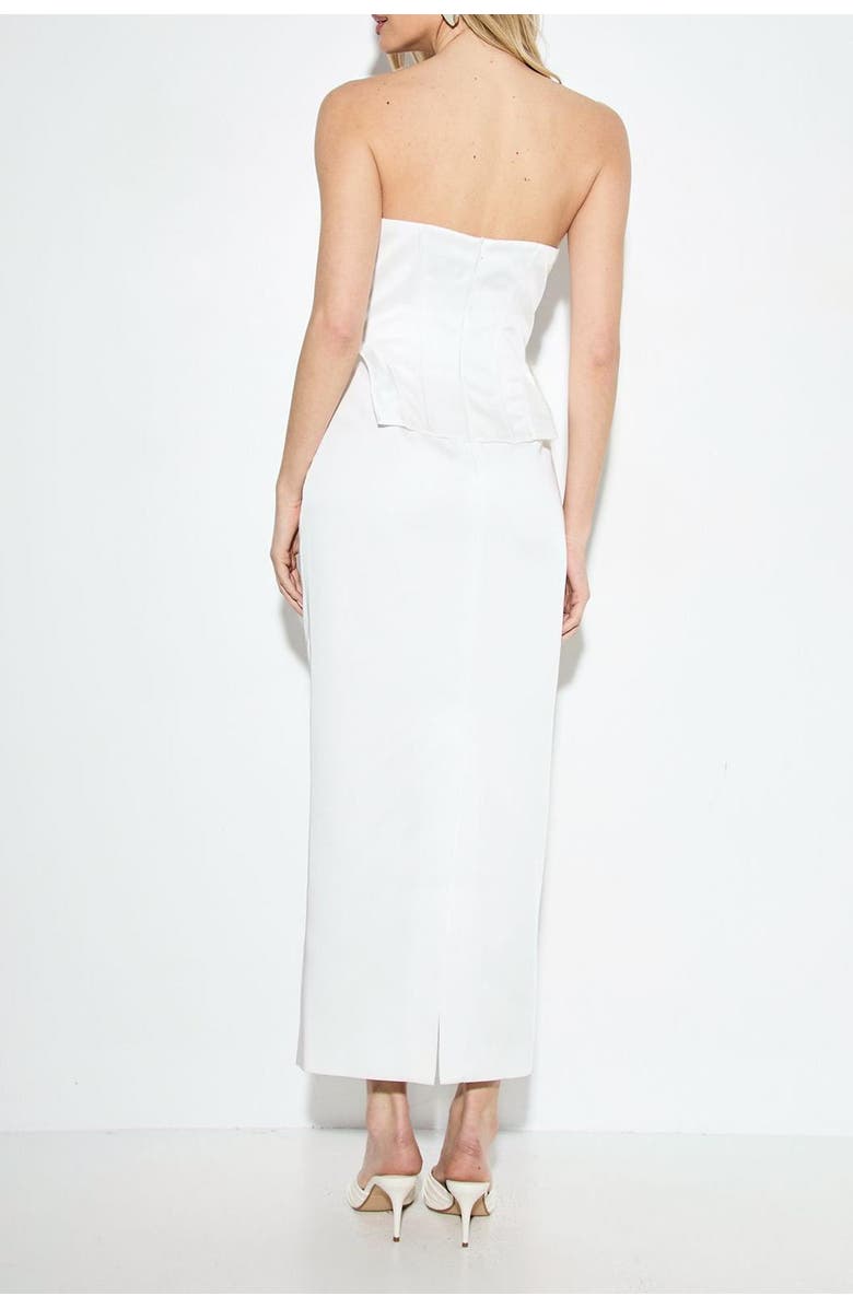 MissPap Premium Bonded Satin Corset Midaxi Dress, Alternate, color, Ivory