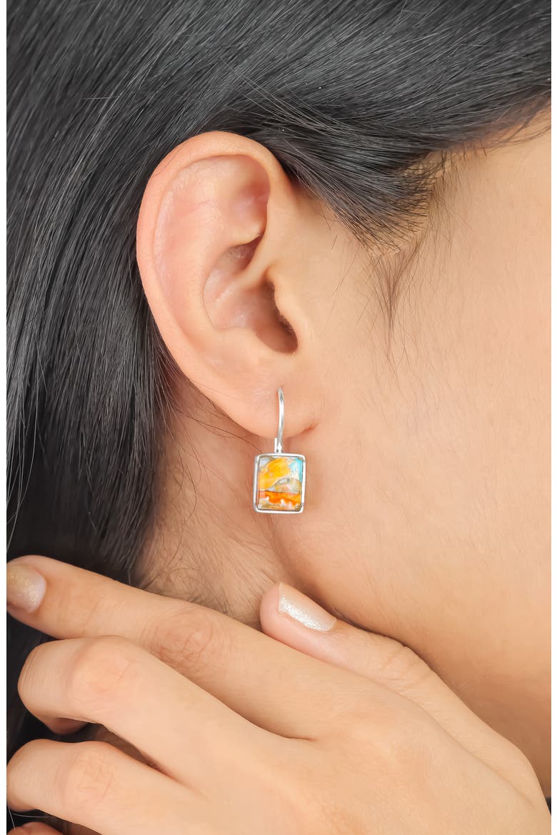 Semiprecious Stone Drop Earrings, Alternate, color, ORANGE