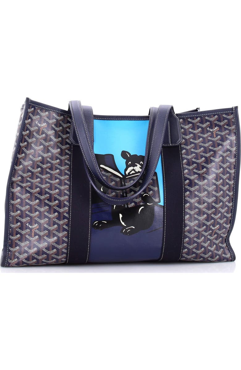 Pre-Owned Goyard Villette Tote Printed Coated Canvas MM, Alternate, color, Blue