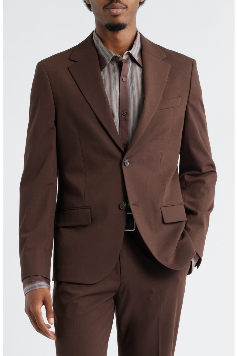 Slim Fit Solid Stretch Suit Jacket, Main, color, BROWN CHICORY
