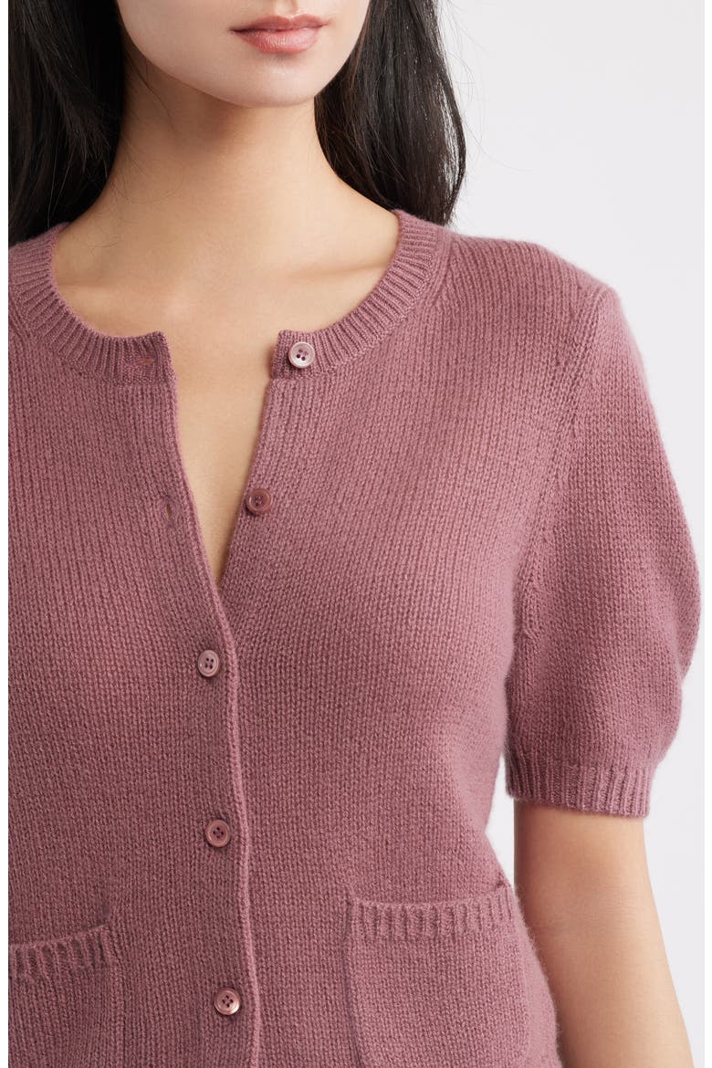Alesia Cashmere Cardigan, Alternate, color, ROSE MAUVE