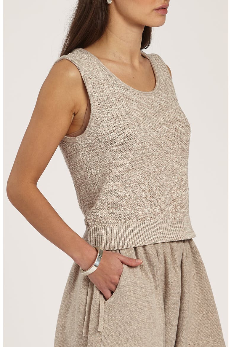 Angled Rib Crochet Vest, Alternate, color, Oat Marl