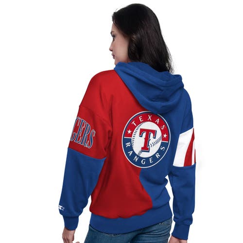 Starter Royal/red Texas Rangers Curve Ball Full Zip Hoodie Sweatshirt