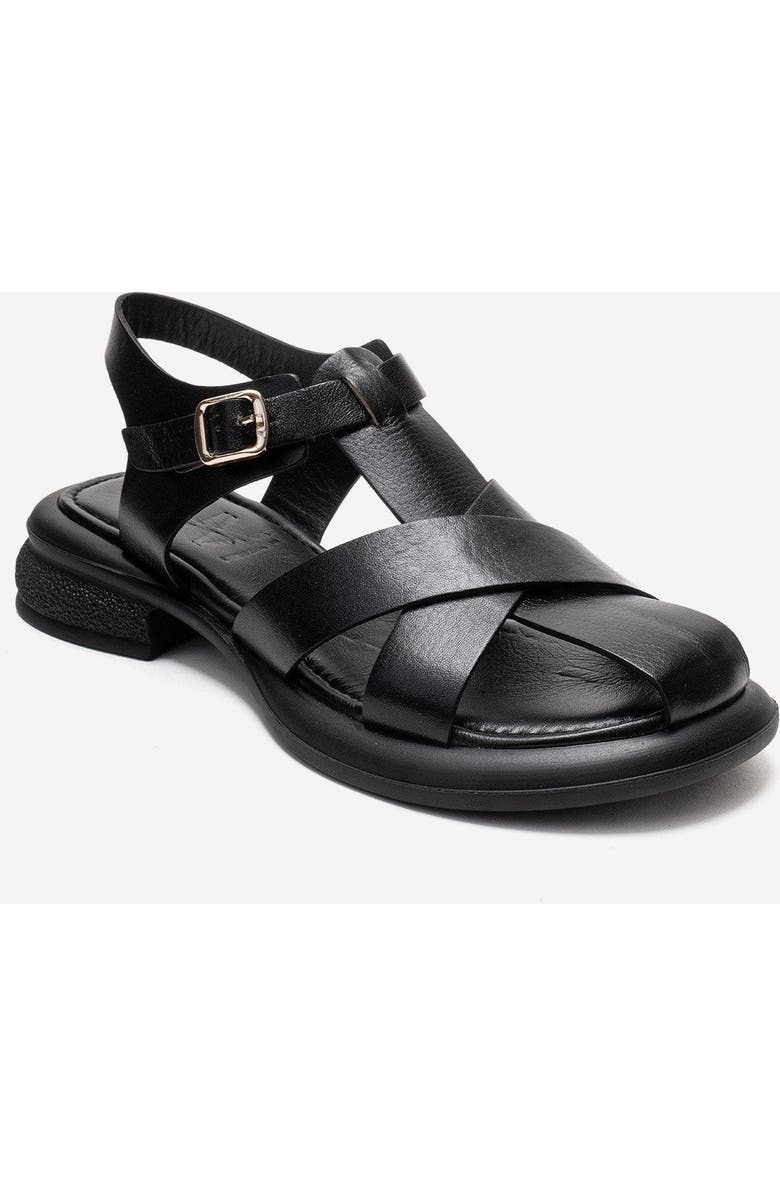 Forever & Always Shoes Guido Leather Sandal, Alternate, color, Black