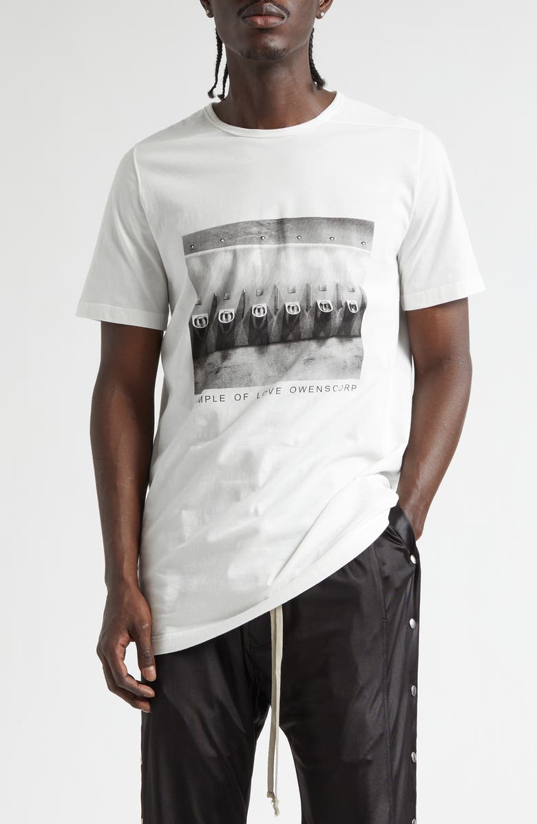 Rick Owens DRKSHDW Level Temple Graphic T-Shirt, Main, color, Milk/ Black