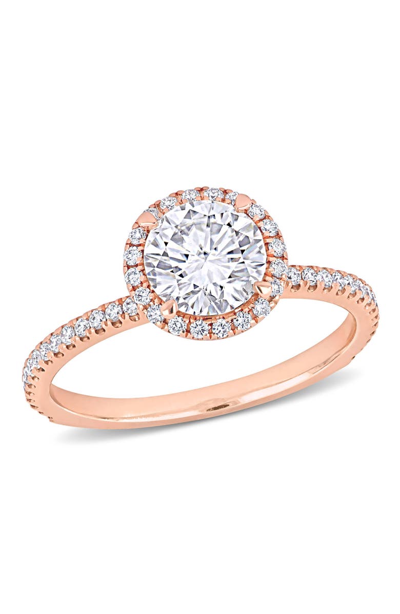 Julianna B. Diamond Halo Engagement Ring 14k Rose Gold, Main, color, 14K Rose Gold