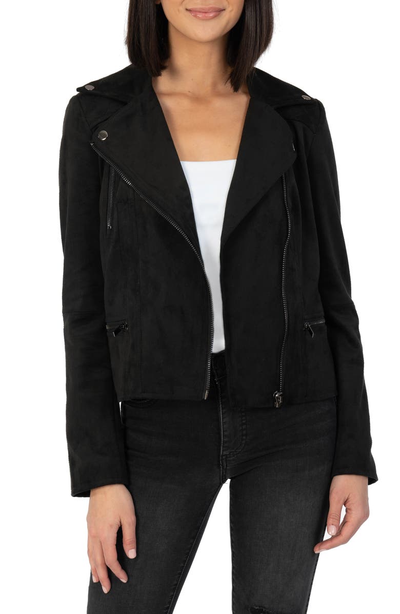 KUT from the Kloth Quinn Faux Suede Moto Jacket, Main, color,