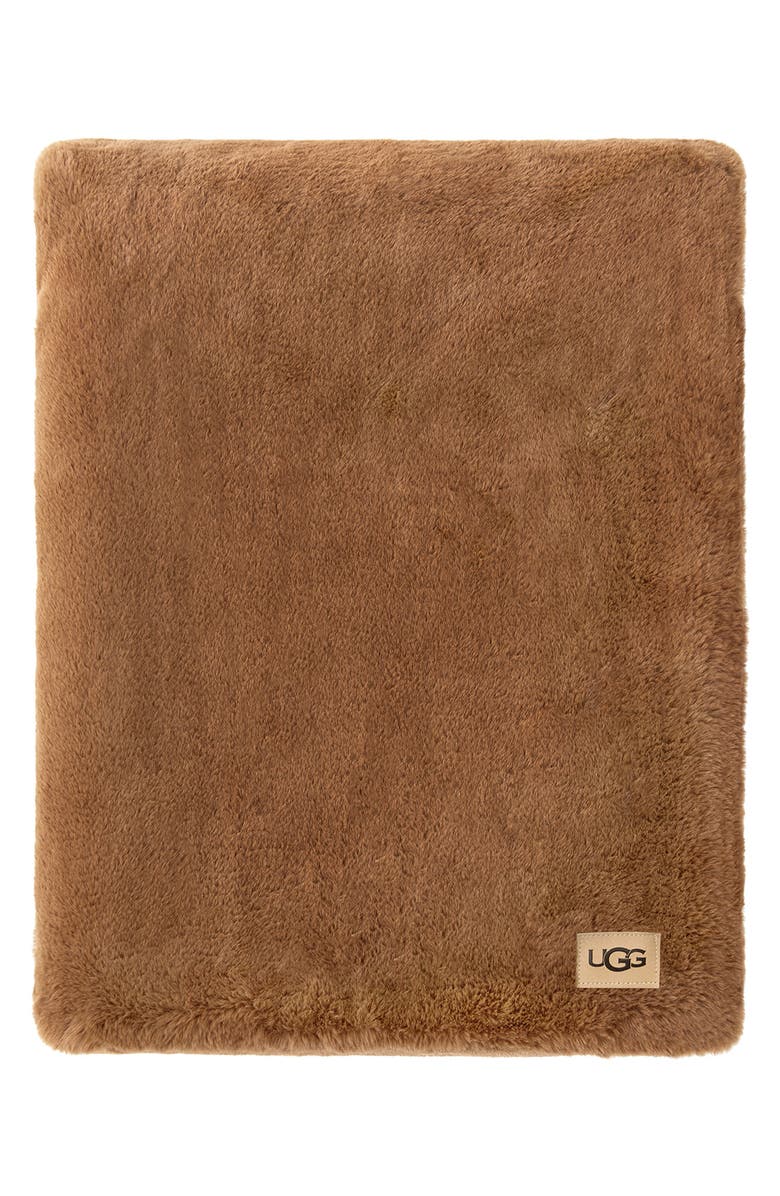 UGG<sup>®</sup> Coastline Faux Fur Throw Blanket, Main, color,