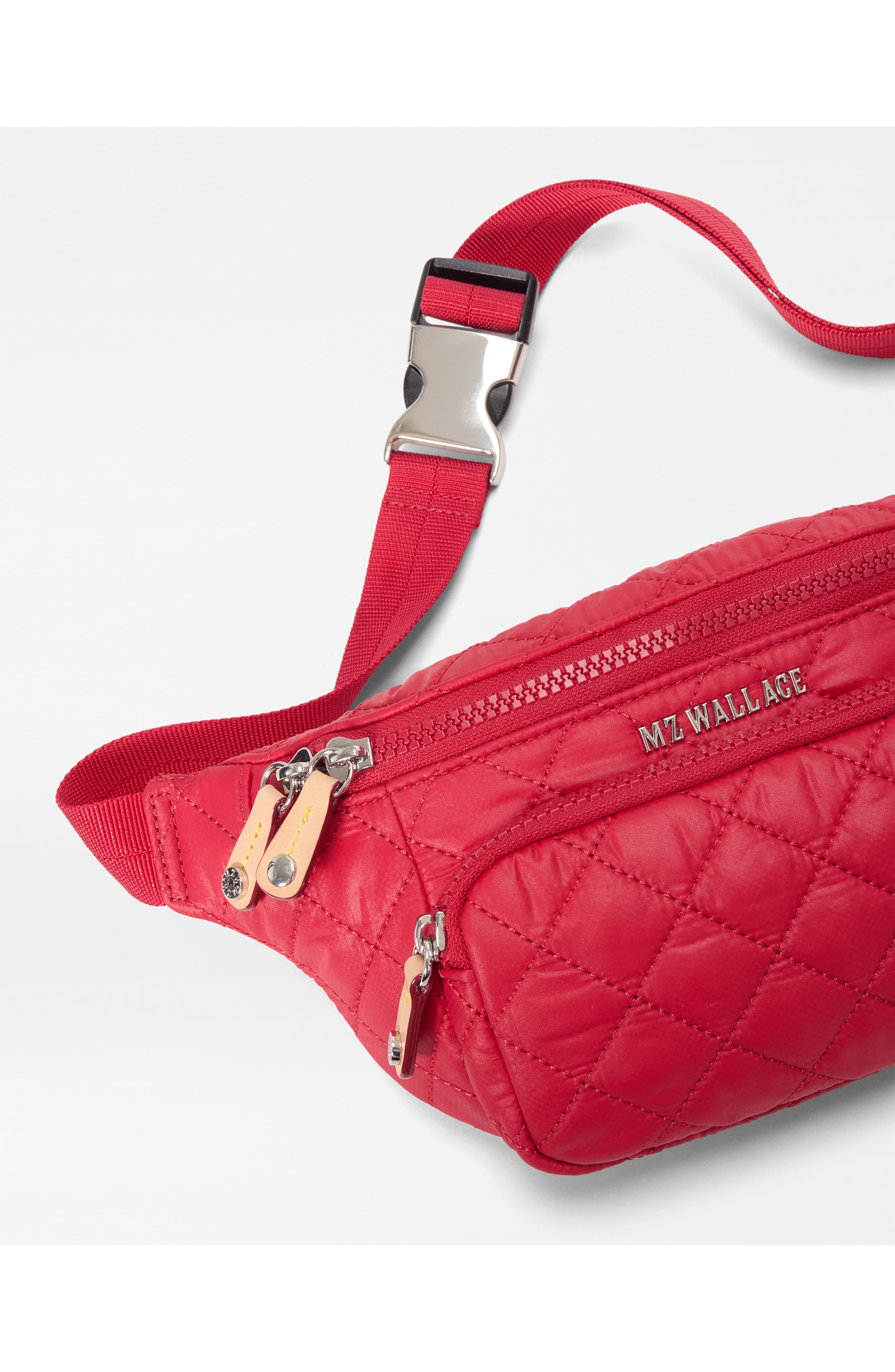 MZ Wallace Small Metro Quilted Nylon Sling Bag, Alternate, color, Apple