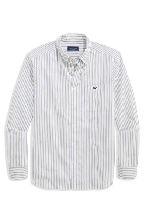 Seabird Stripe Perfect Wash Classic Fit Cotton Button-Down Shirt