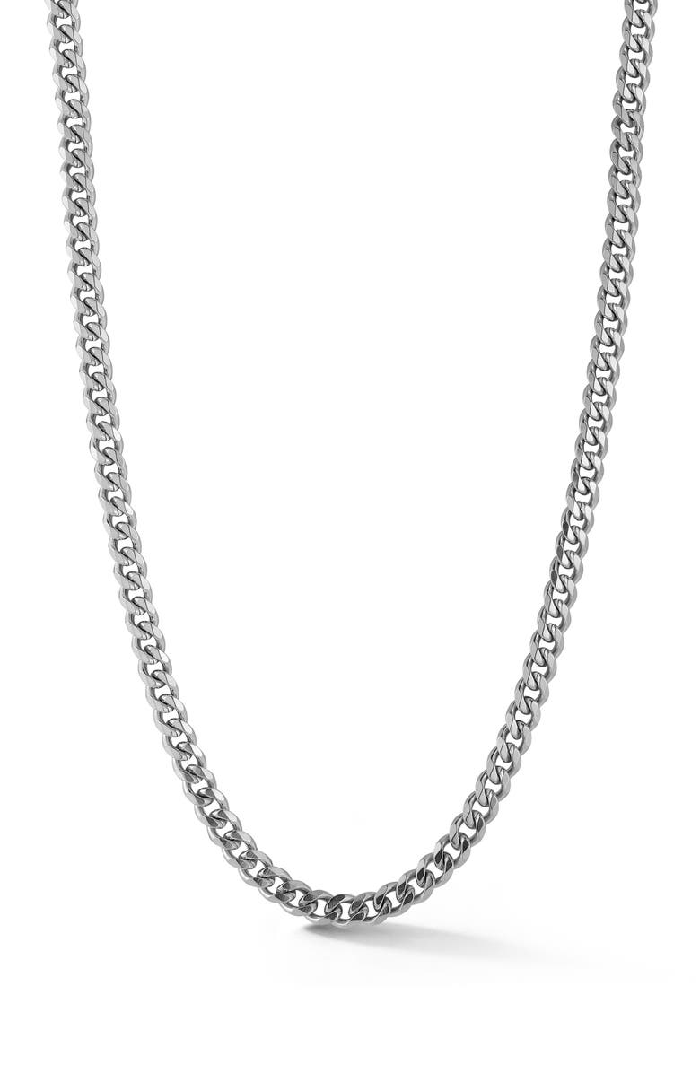 Yield of Men 7mm Curb Chain Necklace, Main, color, Silver