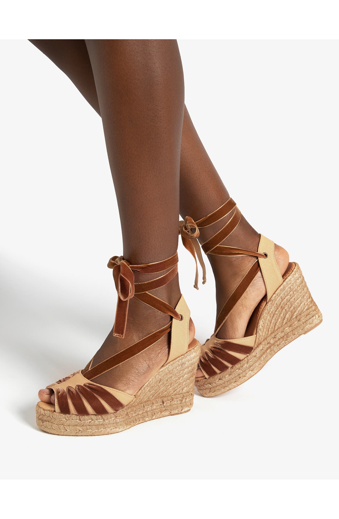 Penelope Chilvers Catalina Dali Espadrille Wedge, Alternate, color, Honey/ Gold