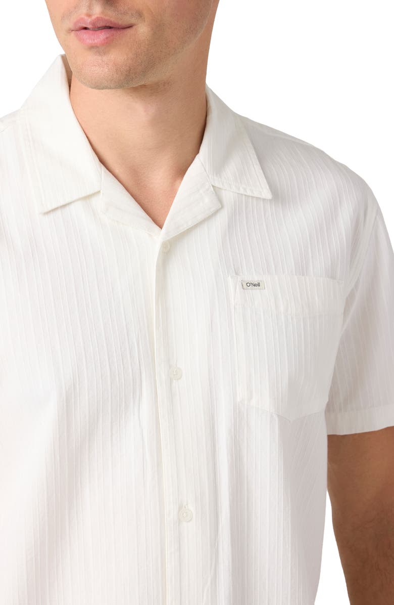 O'Neill Textured Stripe Short Sleeve Cotton Button-Up Shirt, Alternate, color, 