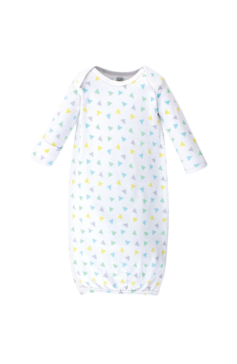 Luvable Friends 4Pk Interlock Gowns, Alternate, color, Basic Elephant