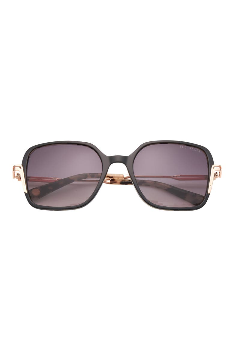 55mm Square Sunglasses, Main, color, BLACK