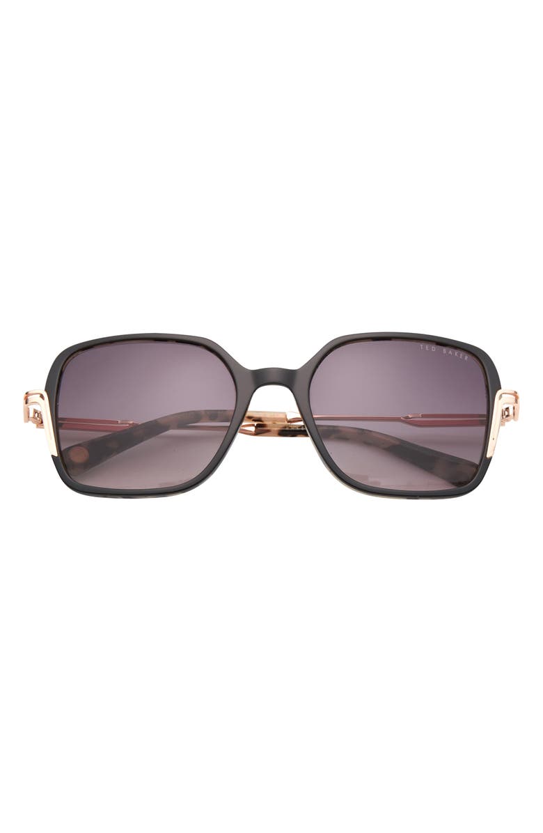 Ted Baker London 55mm Square Sunglasses, Main, color, Black