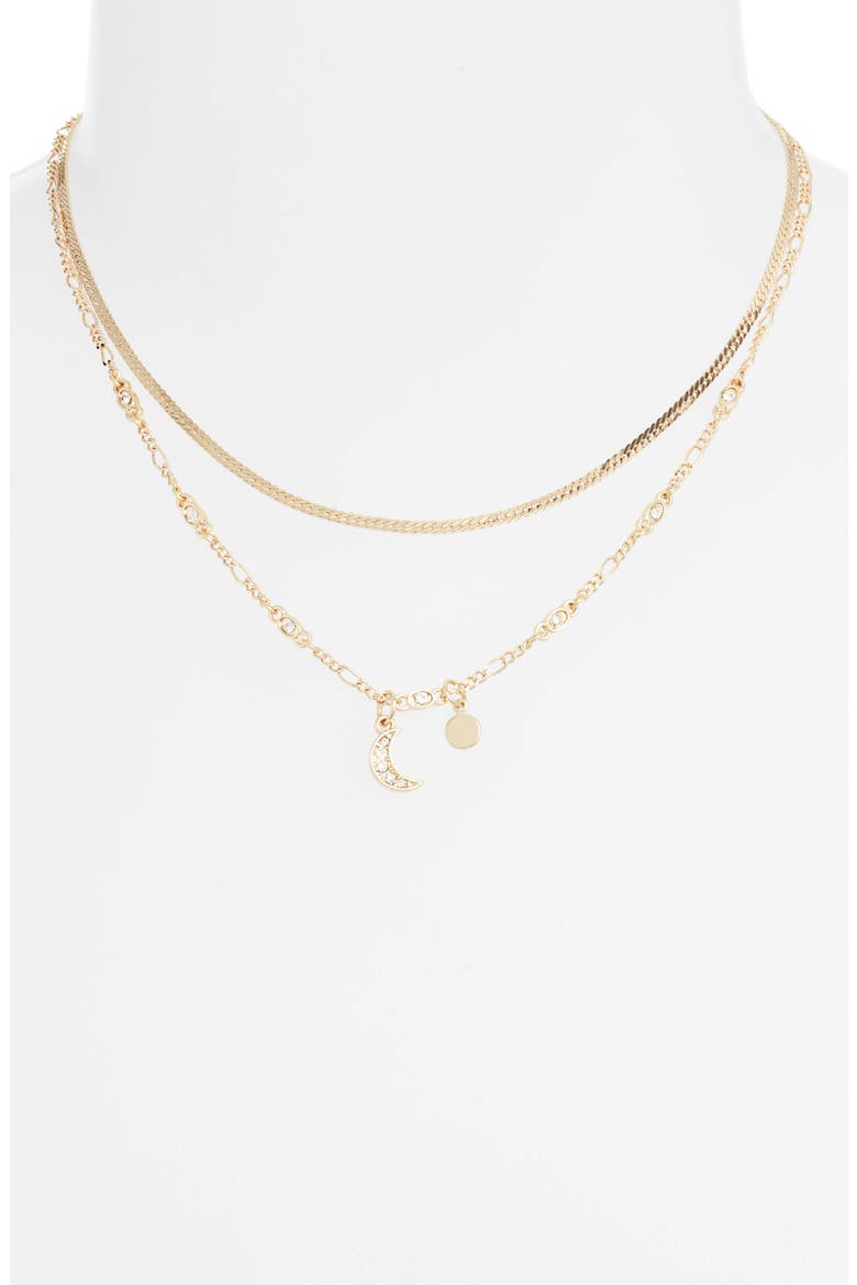 x Claudia Sulewski Layered Charm Necklace, Alternate, color, CLEAR- GOLD