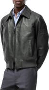 Burberry Leather Bloomsbury Bomber Jacket