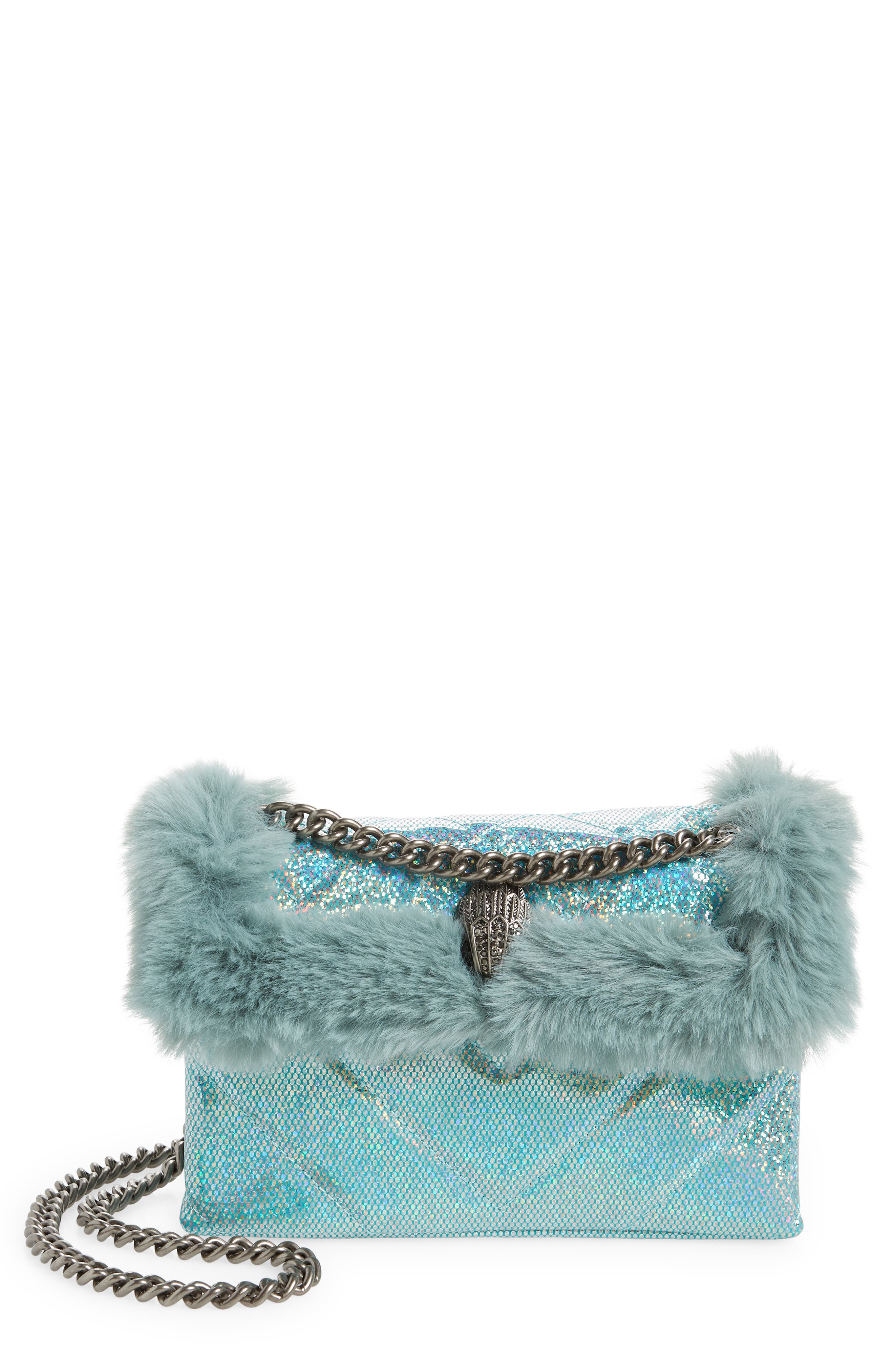 Kurt Geiger London Mini Kensington Faux Fur Crossbody Bag, Main, color, 