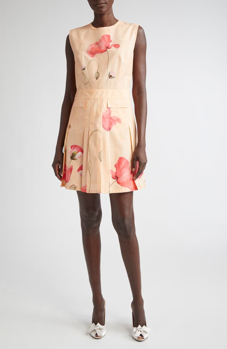 Giambattista Valli Poppy Print Cotton Poplin Dress, Main, color, Poppies Popeline Print