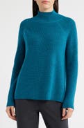 Eileen Fisher Raglan Sleeve Merino Wool Turtleneck Sweater