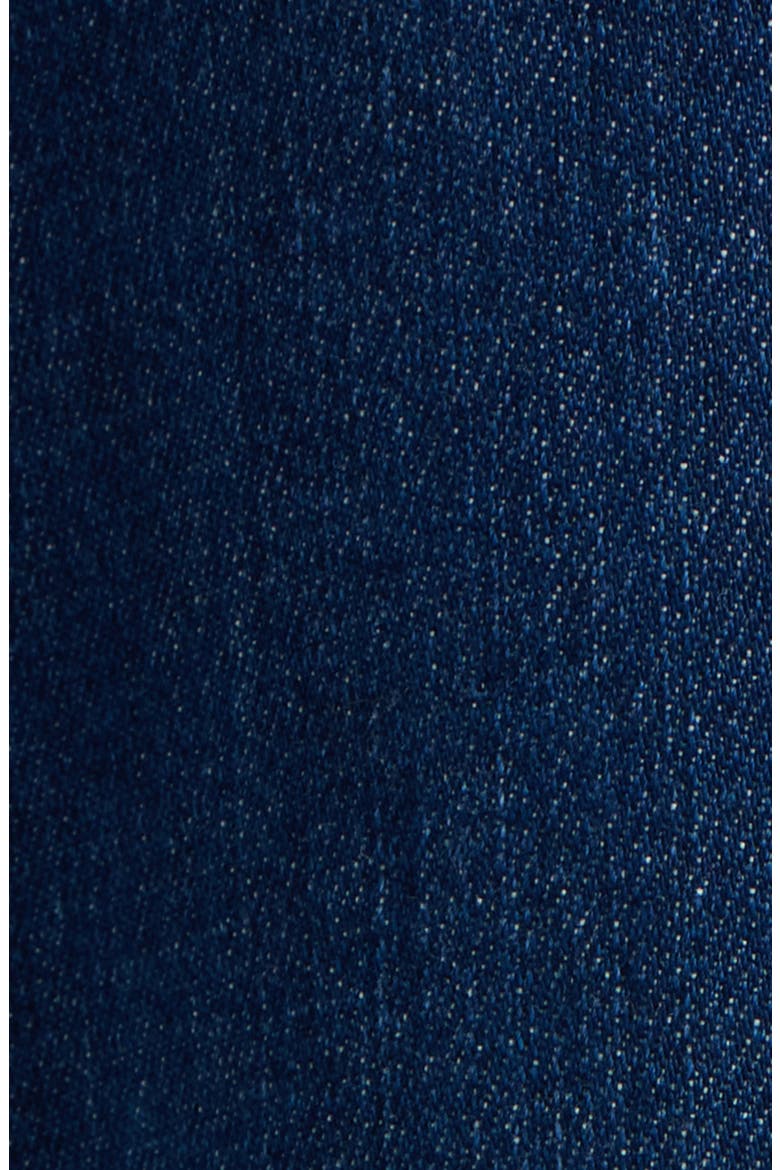 Ysabelle Raw Release Hem Denim Skirt, Alternate, color, MEDIUM INDIGO