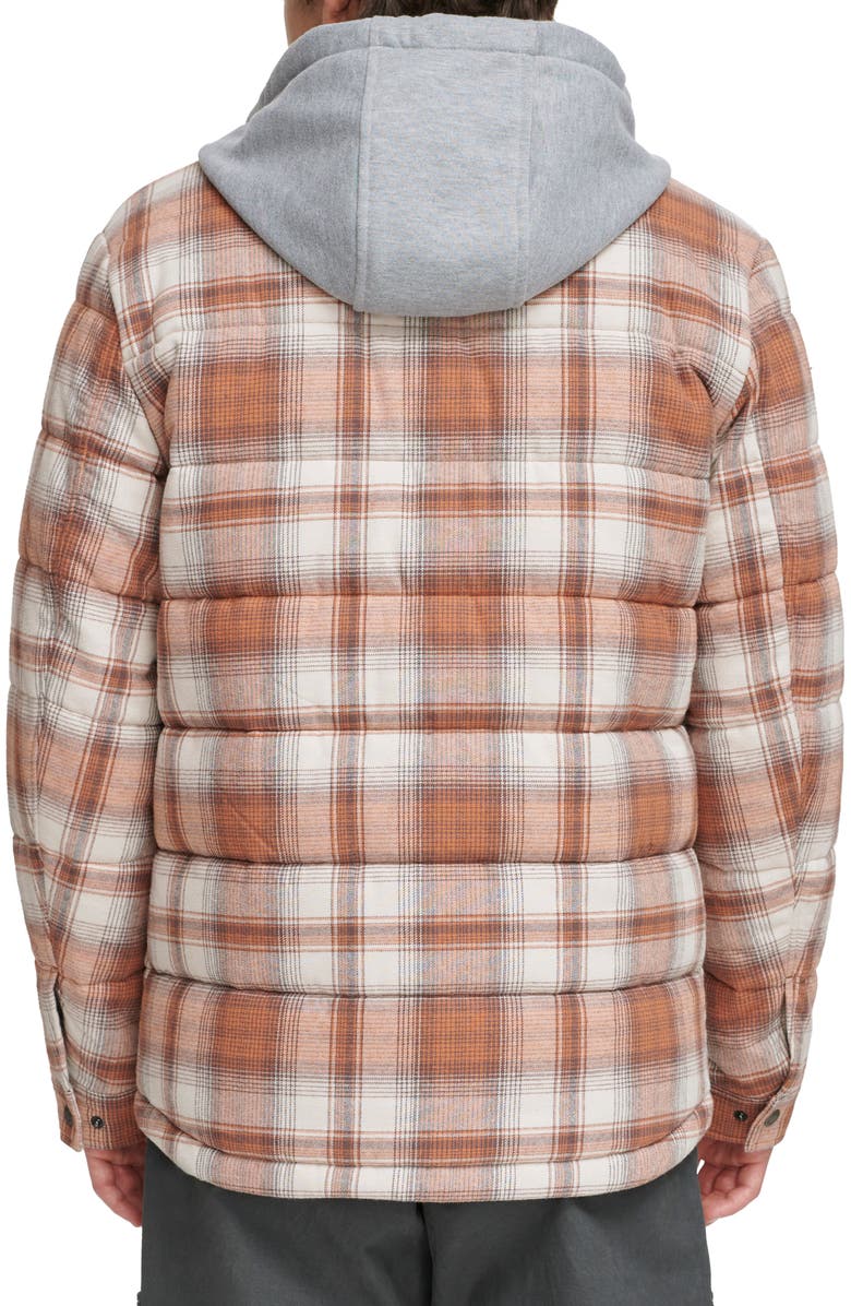 Levi's<sup>®</sup> Quilted Plaid Hooded Shacket, Alternate, color, Ombre Plaid