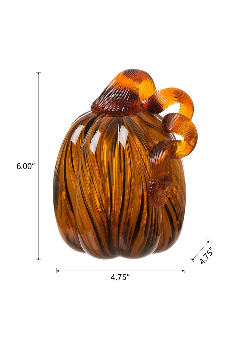 Fall Multi-Style Short Glass Pumpkins, Alternate, color, Brown