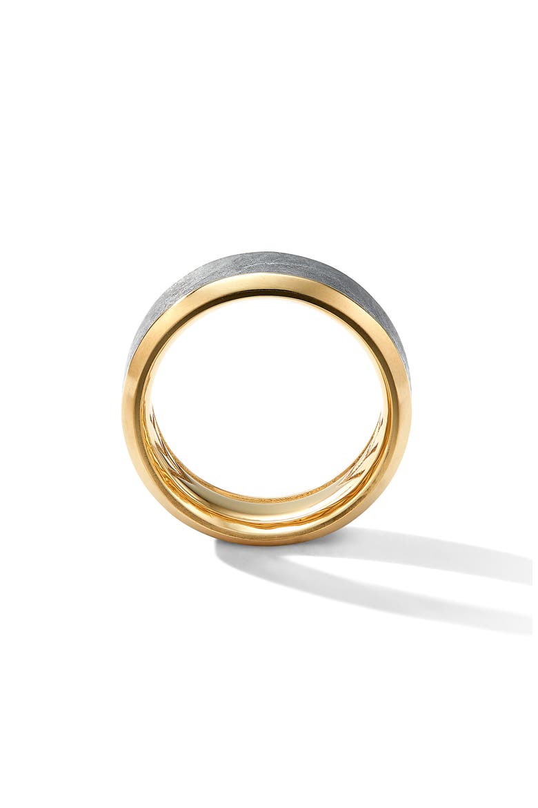 Beveled Band in Grey Titanium and 18K Yellow Gold, Alternate, color, METEORITE/ GOLD