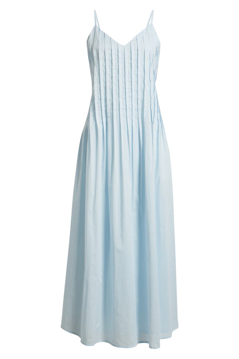 Cami Pintuck Cotton Midi Dress, Alternate, color, ICE WATER