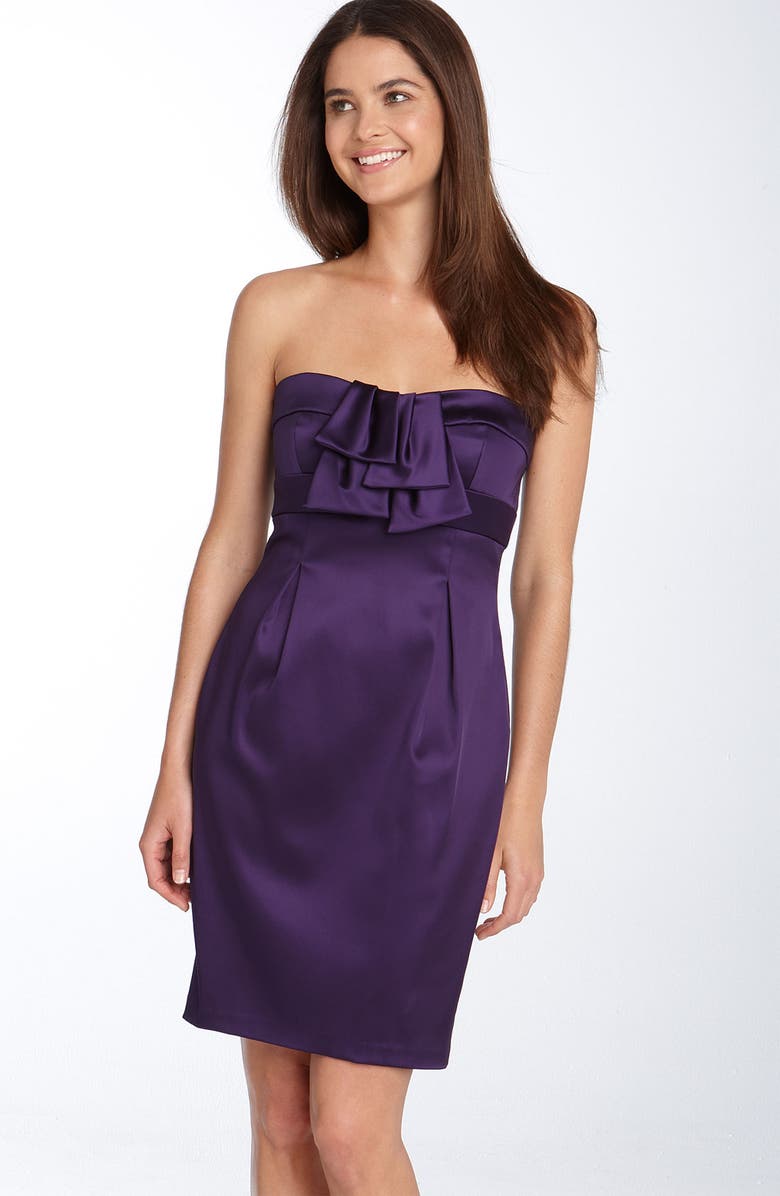 Maggy London Embellished Stretch Satin Sheath Dress, Main, color, 