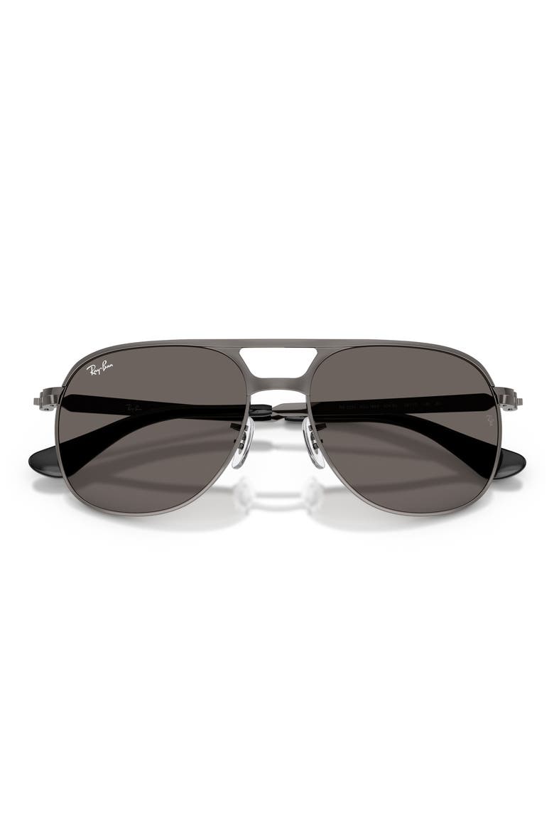 Bill Max 56mm Square Sunglasses, Alternate, color, GUNMETAL / DARK GREY