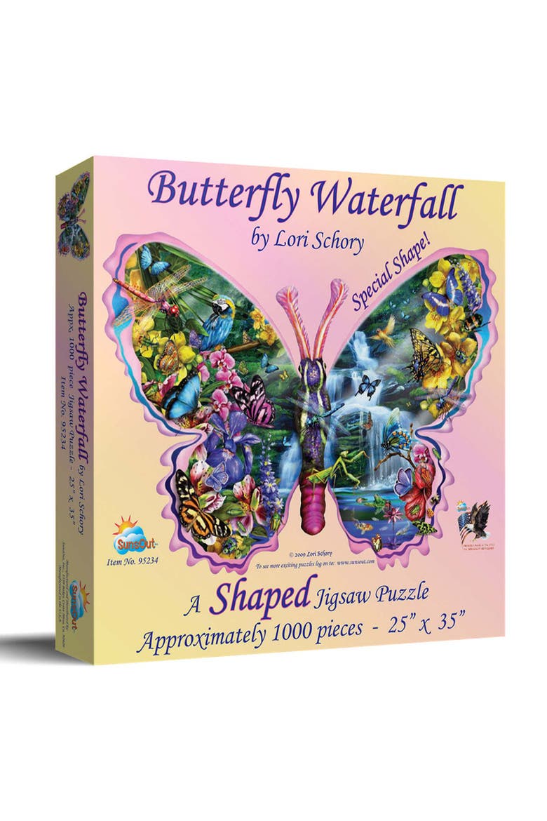 Butterfly Waterfall 1000 piece Jigsaw Puzzle for Adults Special Shape, Main, color, Multicolor
