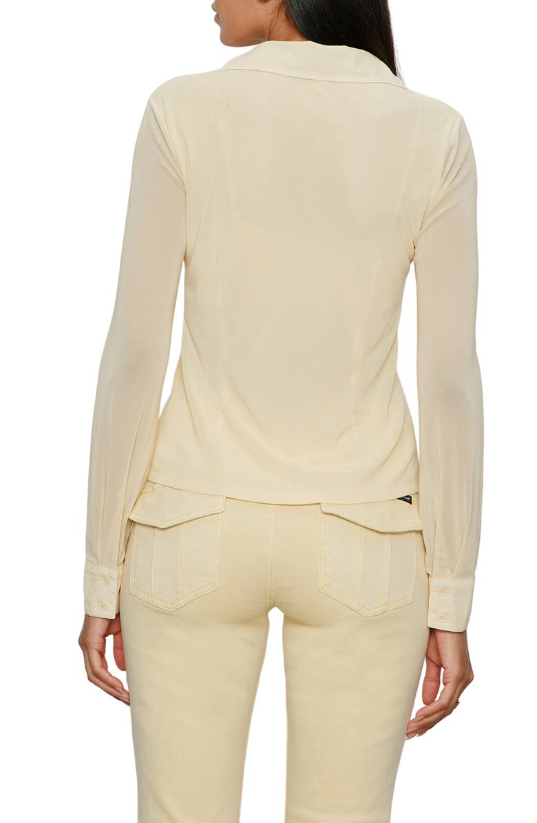 Sanctuary Mesh Button-Up Shirt, Alternate, color, Buttercream White