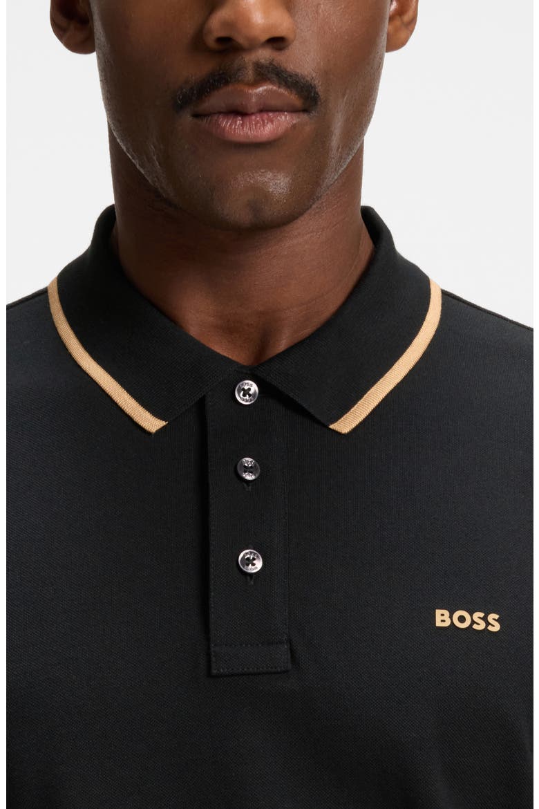 Parlay Tipped Cotton Polo, Alternate, color, BLACK