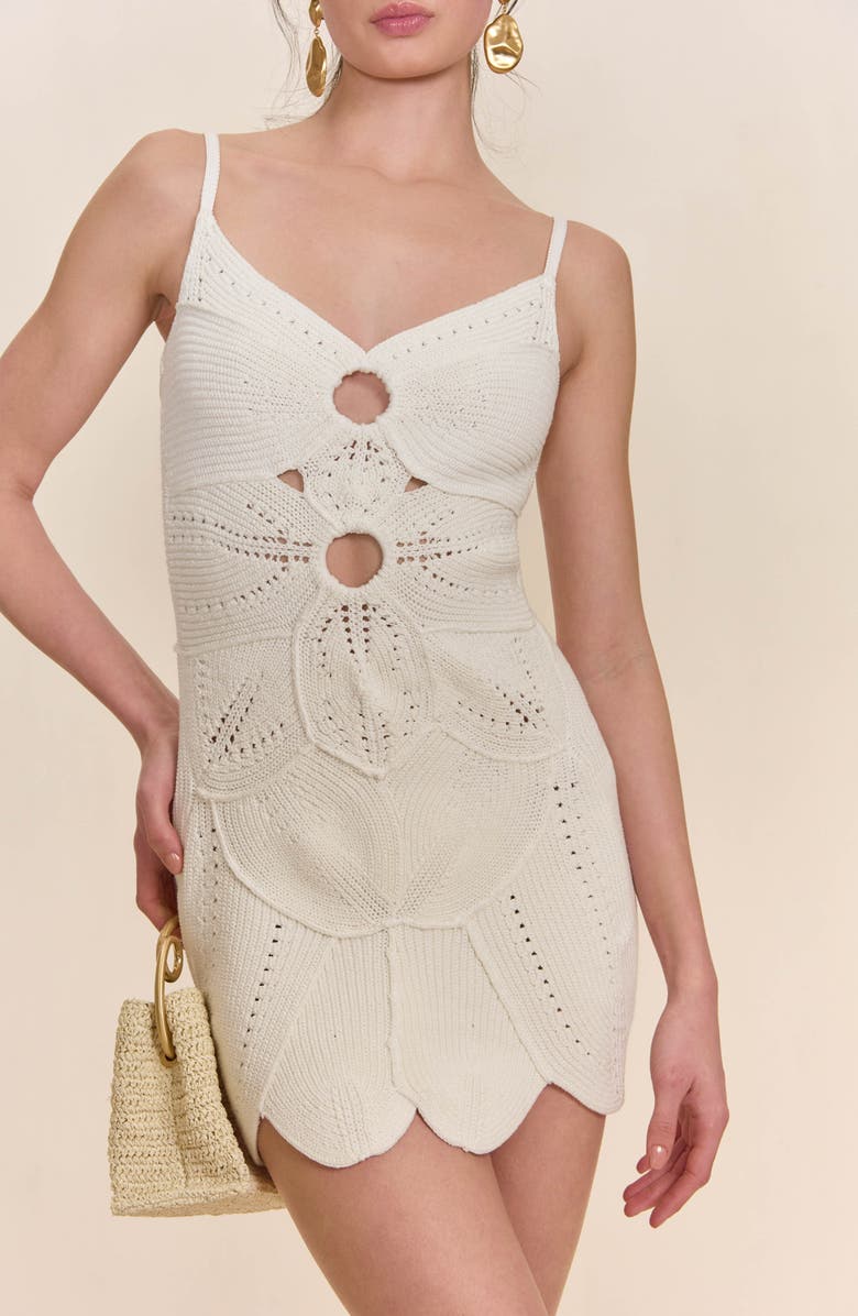 Cult Gaia Marlow Knit Minidress, Alternate, color, Off White