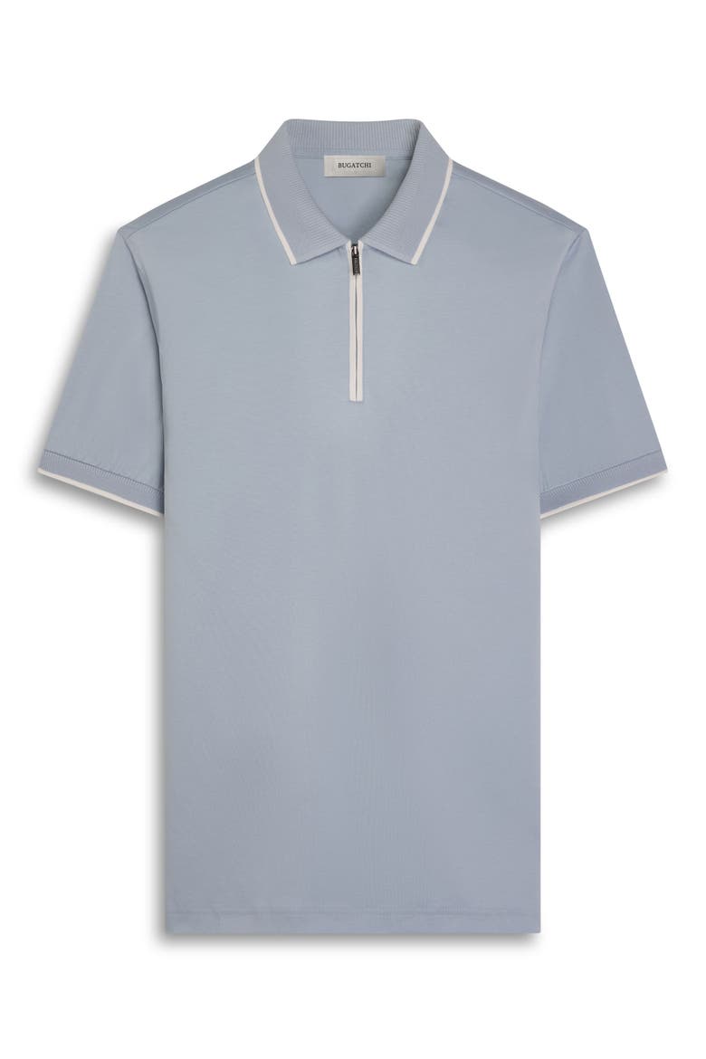 Pima Cotton Quarter Zip Polo, Alternate, color, HAZY BLUE