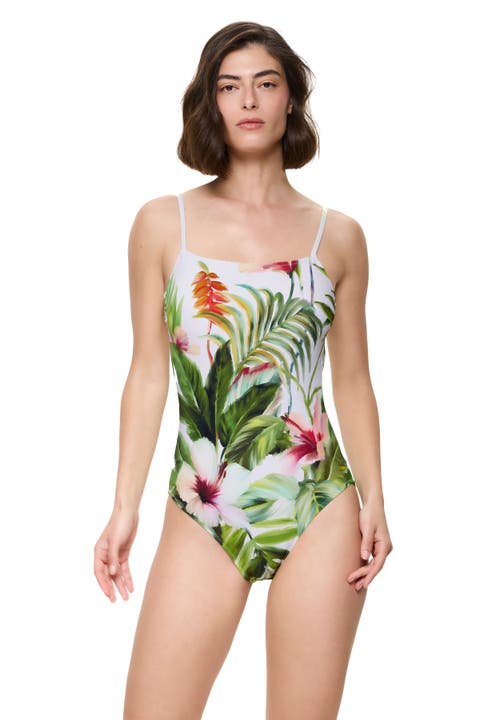 Paradise Beauty Scoop Neck One Piece Swimsuit