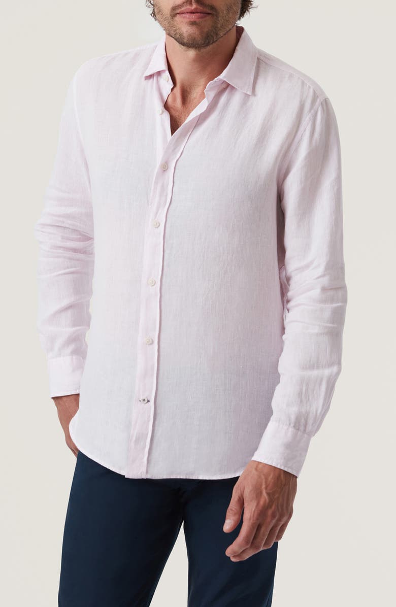 34 Heritage Linen Chambray Button-Up Shirt, Main, color, Pink