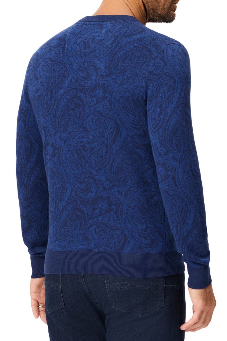 Vomano Paisley Crewneck Sweater, Alternate, color, NAVY