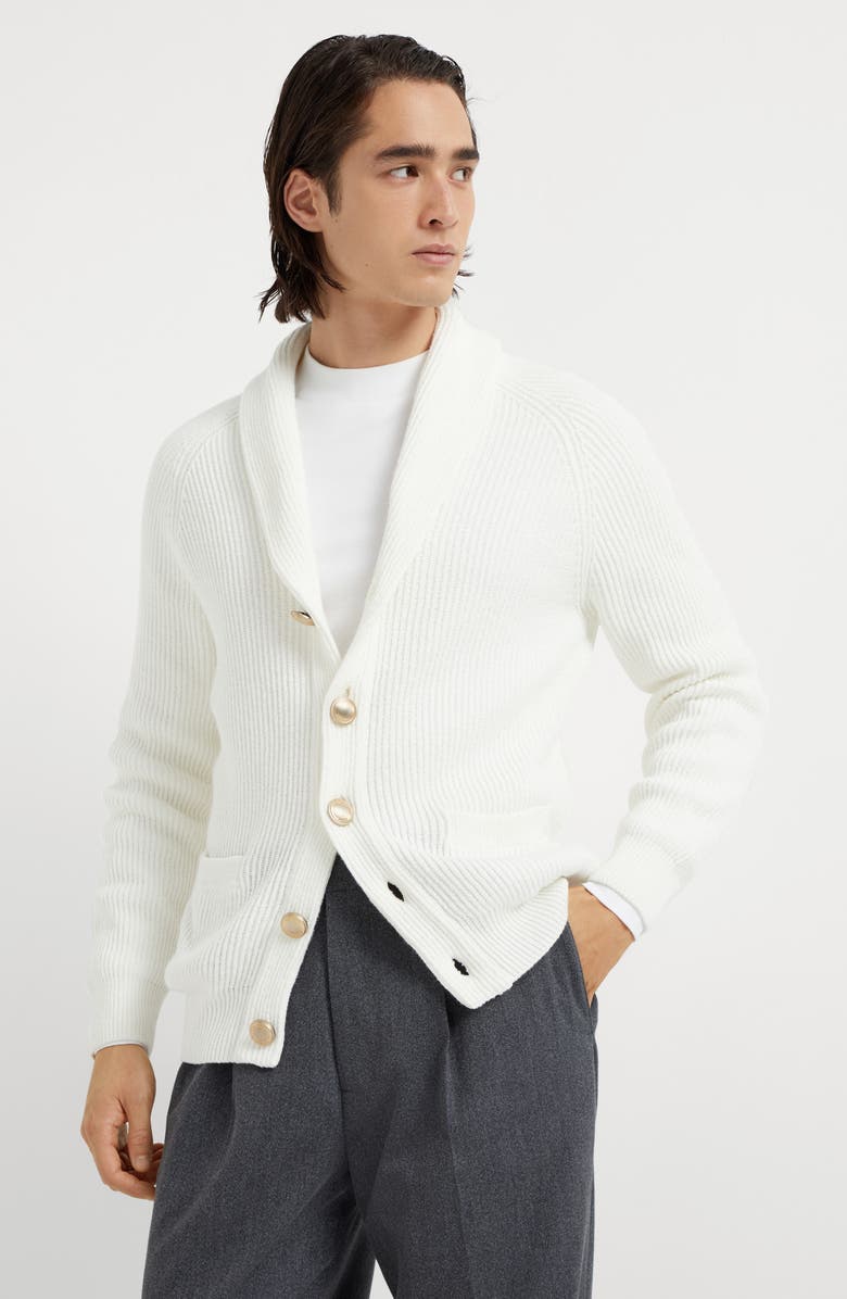 Brunello Cucinelli Malfilé cotton cardigan, Alternate, color, 