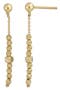 14K Gold Linear Drop Earrings