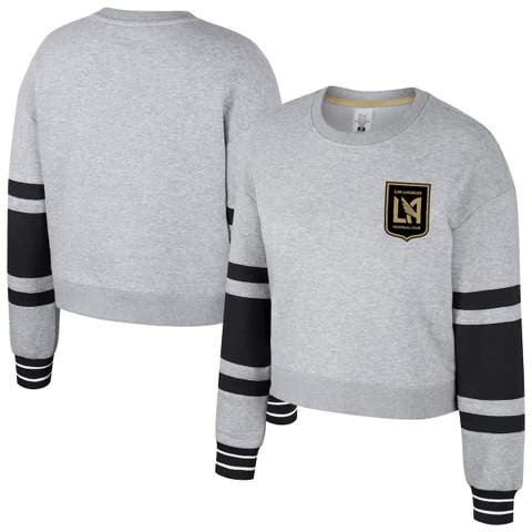 Women's Stadium Essentials Heather Gray LAFC Scrimmage Cropped Pullover Sweatshirt